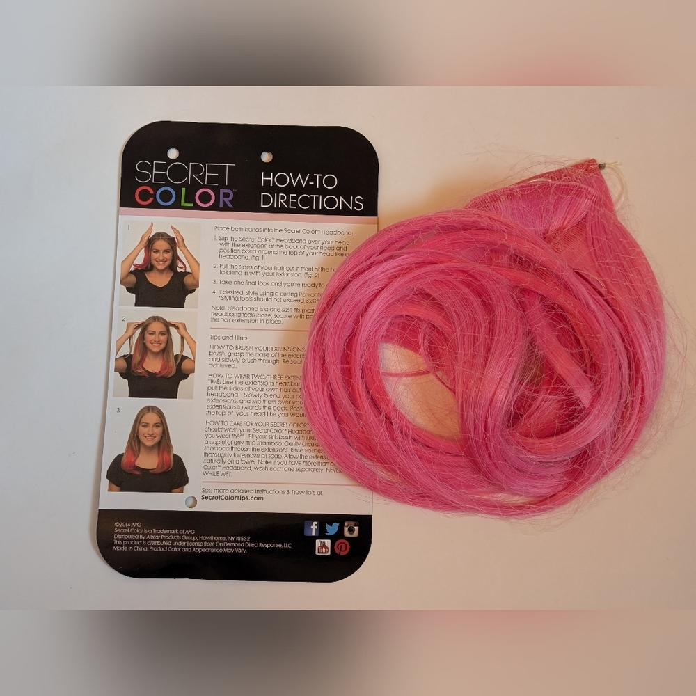 Pink Secret Color Headband Hair Extensions - Picture 7 of 12